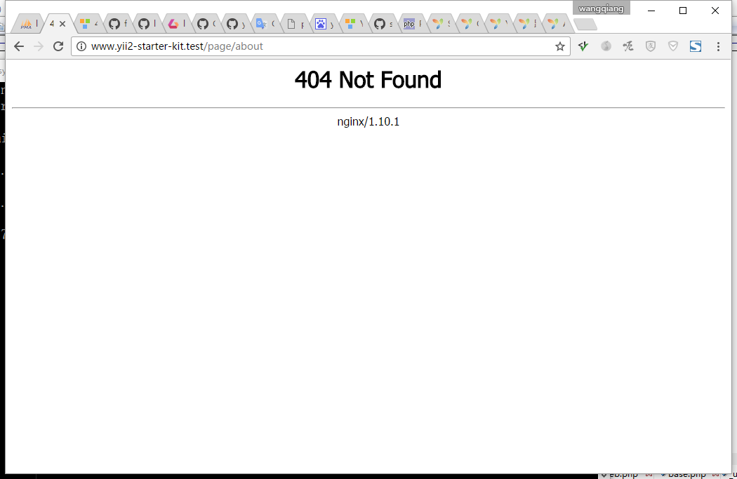 打开关于页面，返回404