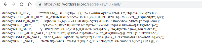 编辑 /data/wwwroot/www.aaaacn.net/wp-config.php，设置身份认证密钥与盐