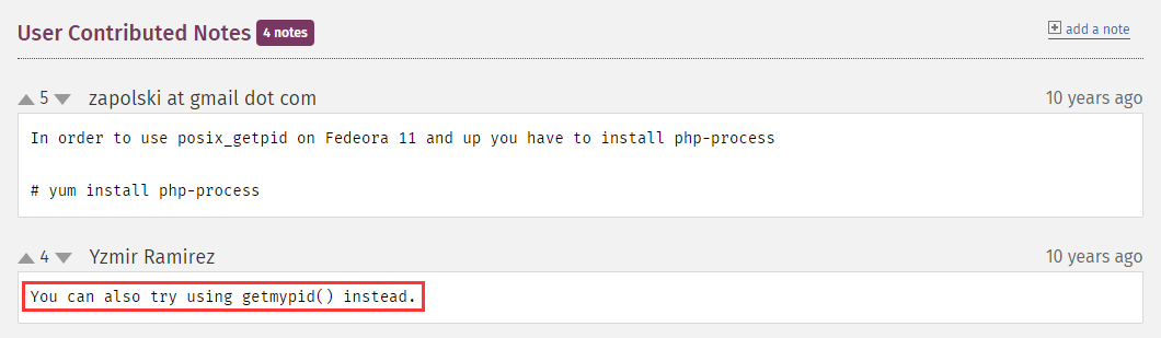 参考网址：https://www.php.net/manual/zh/intro.posix.php 。此扩展在 Windows 平台上不可用。您也可以尝试使用 getmypid() 代替。