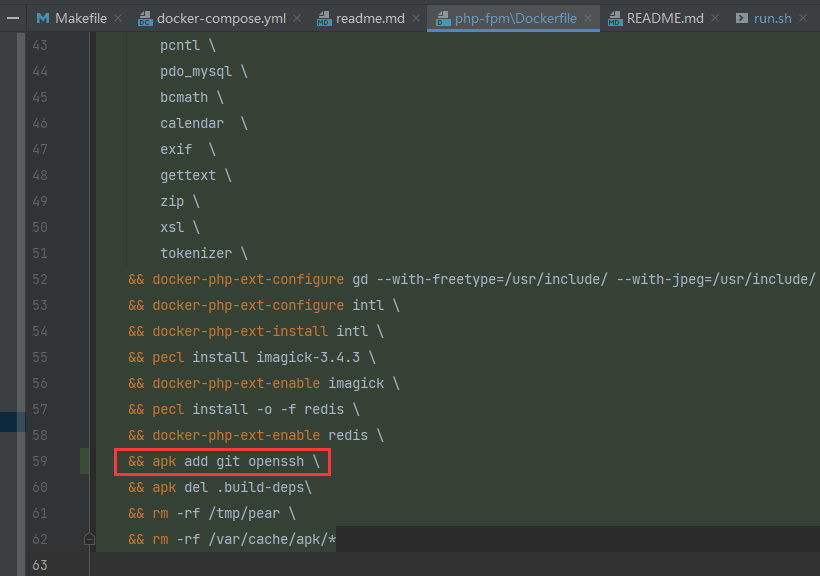 构建容器后，执行命令：docker exec -t object-fpm composer install -vvv，再次报错：error: cannot run ssh: No such file or directory。但是，Git 相关的报错已经得到解决。