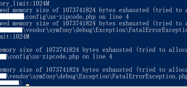 在 Laravel 6 中运行 phpunit 时报错：PHP Fatal error: Allowed memory size of 1073741824 bytes exhausted (tried to allocate 69632 bytes)