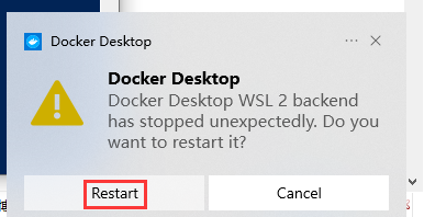 运行 wsl --shutdown 来关闭 WSL 2 VM，然后重启 WSL 实例(即重启 Docker Desktop)以使这些更改生效