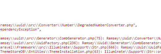 在 Laravel 6 中，报错：E:\\wwwroot\\object\\vendor\\ramsey\\uuid\\src\\Converter\\Number\\DegradedNumberConverter.php", "class": "Ramsey\\Uuid\\Exception\\UnsatisfiedDependencyException