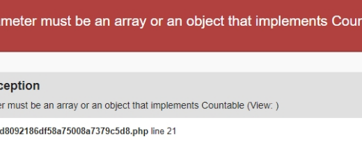 报错：count(): Parameter must be an array or an object that implements Countable (View: )