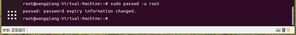 解锁帐户，执行命令：sudo passwd -u root，成功
