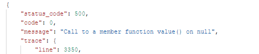 当表中存在多行数据时，实现如下。报错：Call to a member function value() on null