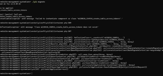 在 Yii2 中执行数据库迁移时报错：Exception 'yii\di\NotInstantiableException' with message 'Failed to instantiate component or class "m220810_154914_create_table_access_tokens".'