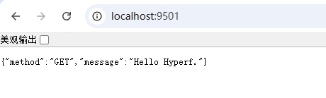 HTTP 服务已经启动,可以通过 http://localhost:9501 访问