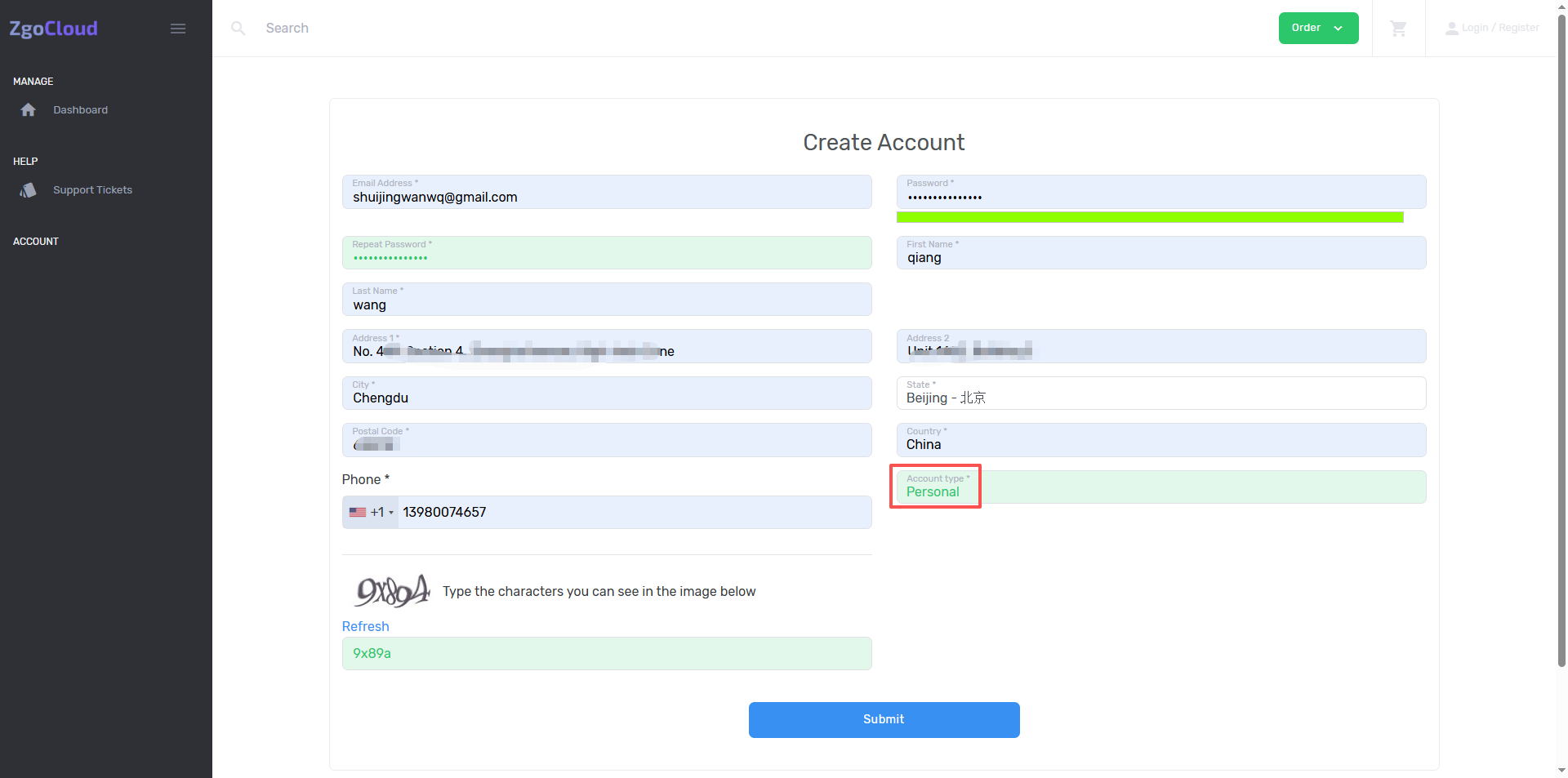 After entering the homepage of ZgoCloud's official website, first click "Client" on the page Portal" (client portal), after entering the new page, click the "Register" button in the upper right corner of the page to enter the registration page, no mobile phone number, just 3 steps to complete (as shown in Figure 1)
