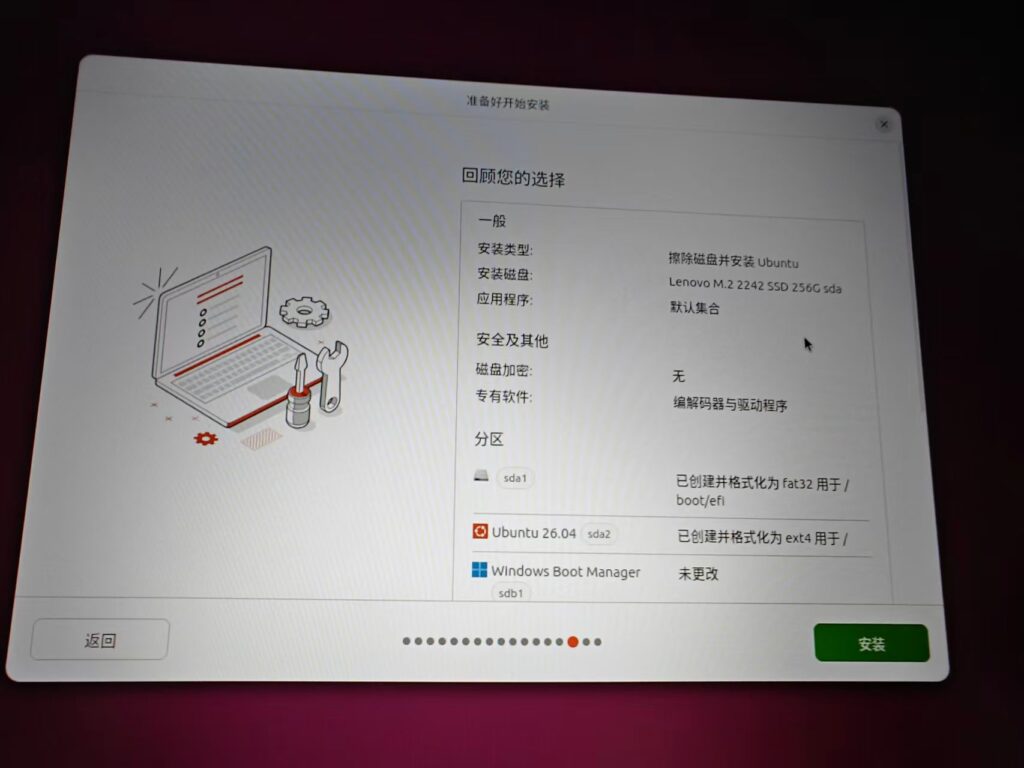 如图17 – 准备好开始安装,上半部分概要