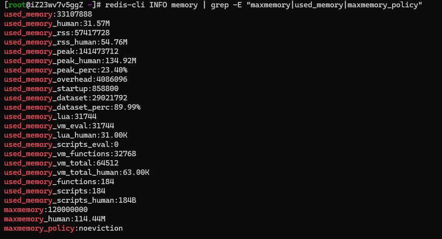 Check Redis's current memory status