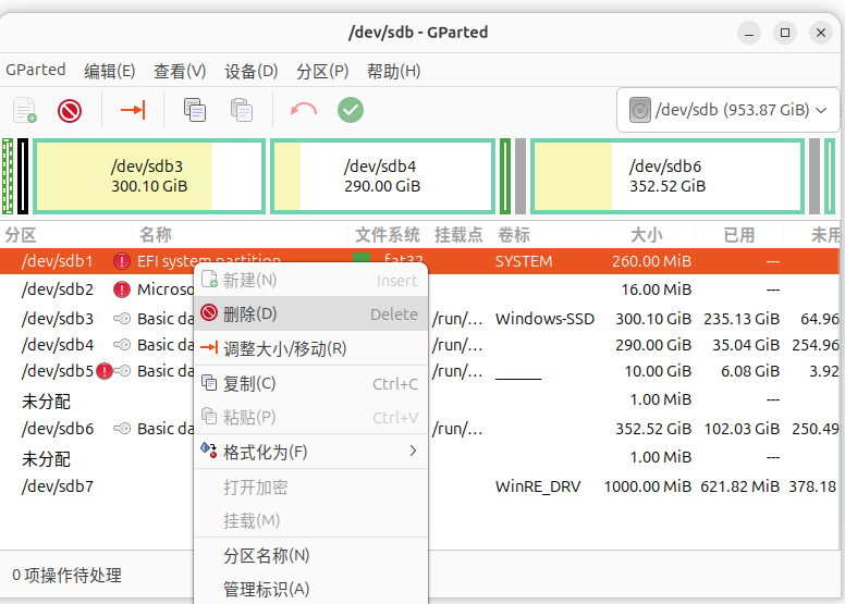 图2 – 数据盘 /dev/sdb 上原有的 Windows 分区