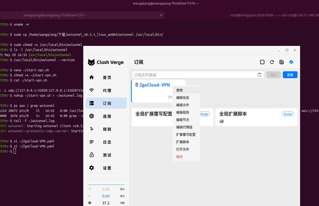 导入后,在订阅列表里右键这个配置,选择“使用”。