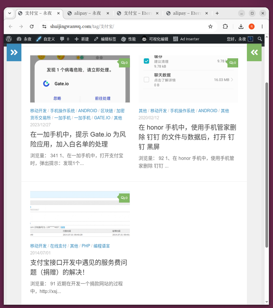 Figure 2 In the Chinese environment, visit /tag/Alipay/