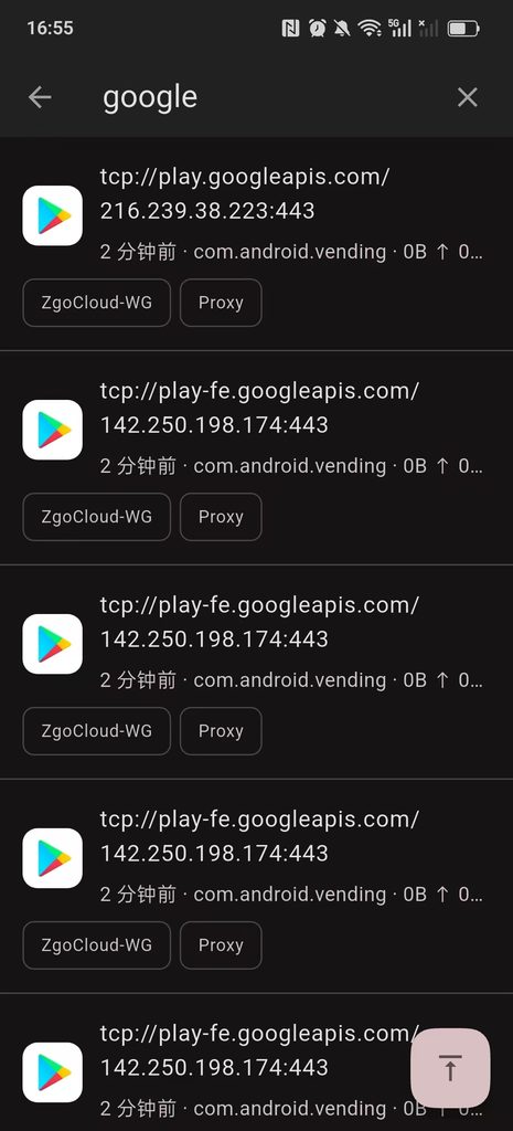 📷（图3：FlClash Google 请求）