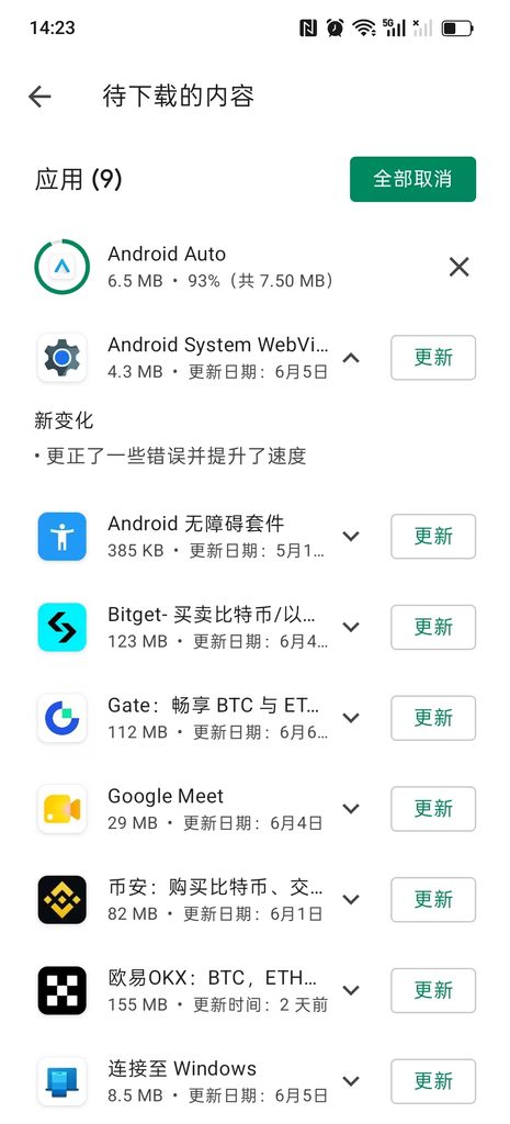 Play 商店的完整通信链路得以建立,下载因此恢复正常。