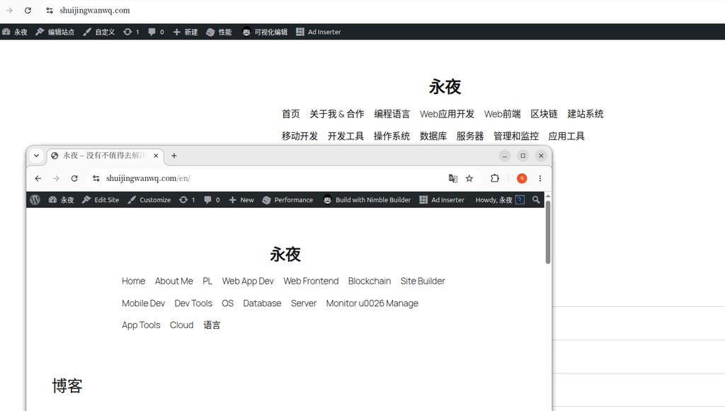 7.PNG - Chinese and English homepage menu