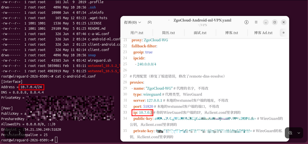 查看服务器上的 client.conf(截图8)