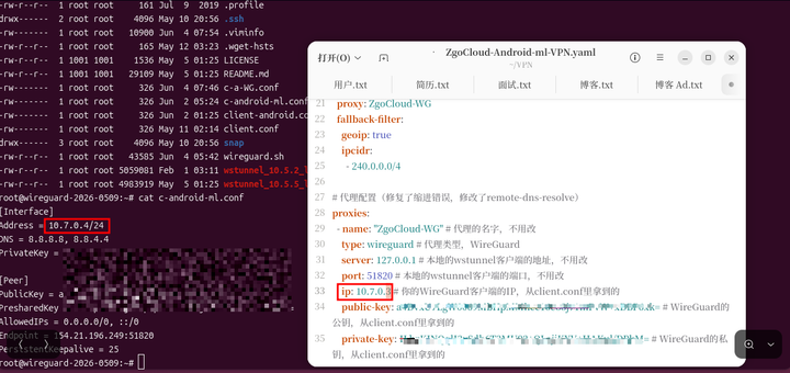 查看服务器上的 client.conf（截图8）